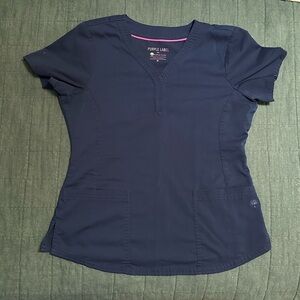 Purple Label by Healing Hands Women's Navy Scrub Top